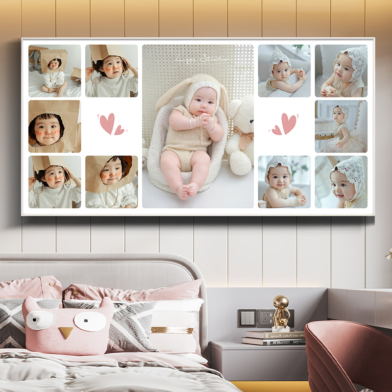 全家福挂墙相框定制宝宝照洗照片放大做成多宫格13相片打印加制作