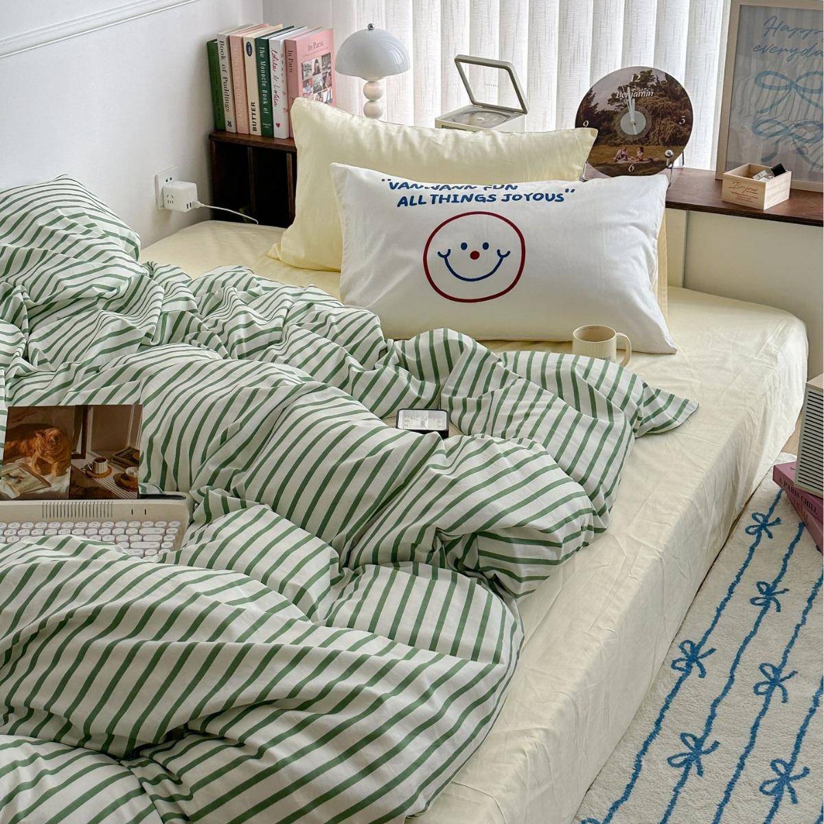 全棉大版韩系少女四件套学生宿舍三件套纯棉床单被套床品套件