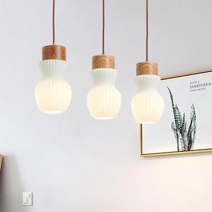 饰原木led 店装 餐厅吊灯三头北欧灯具风复古吧台Vintage日式 服装