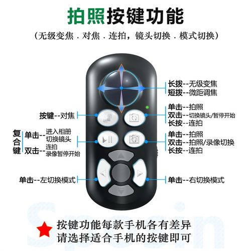 新款手机蓝牙遥控器双模式助拍照变焦自拍神器短影片翻页无线 线