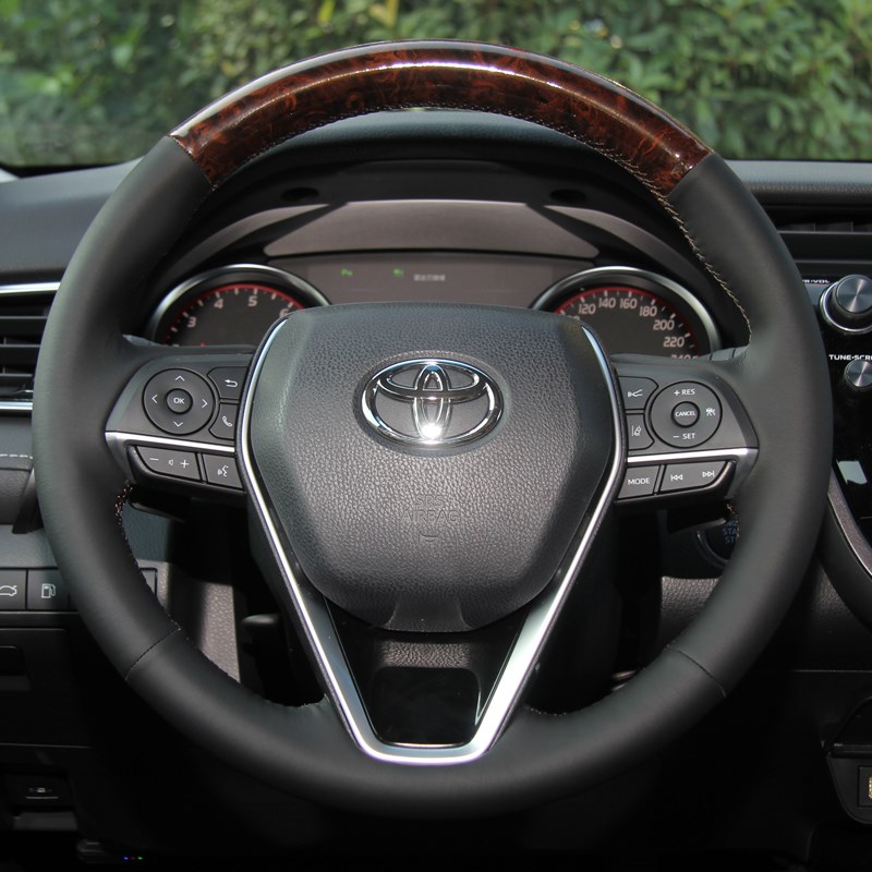 专用丰田皇冠12代 13代 14代 桃木纹方向盘套手缝超薄改装把套