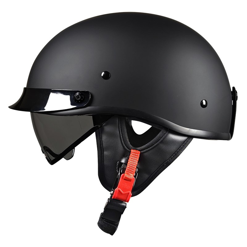 3C复古头盔男摩托车半盔瓢盔巡航机车小盔体女电动车安全头盔夏季