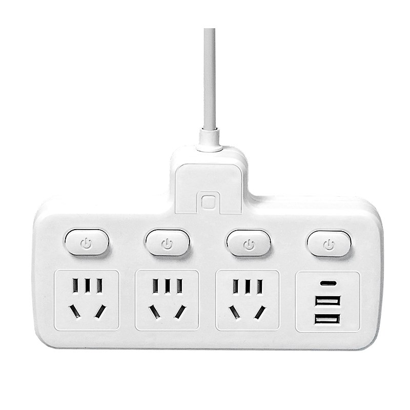 一转多孔位转换器插座S带线分z控开关排插接线板边插独控多功能