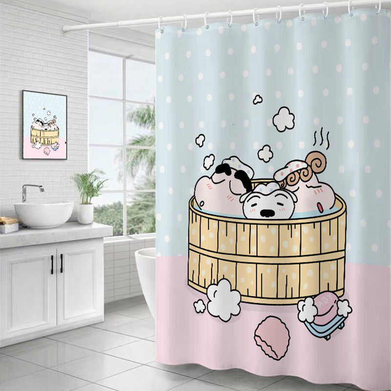 卡通可爱儿童免打孔卫生间浴帘浴室洗澡防水防霉加厚隔断防水布,家庭/个人清洁工具,浴帘,淘宝优惠券,粉丝福利购,淘宝优惠卷