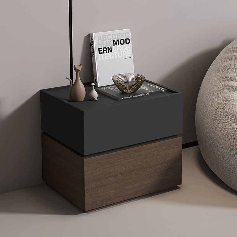 意式极简床头柜卧室m小房型储物柜北欧极窄迷你收纳柜高级感床边