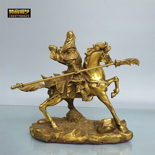铜关公骑马摆件家用武财铜像办公室装饰品礼品铜器