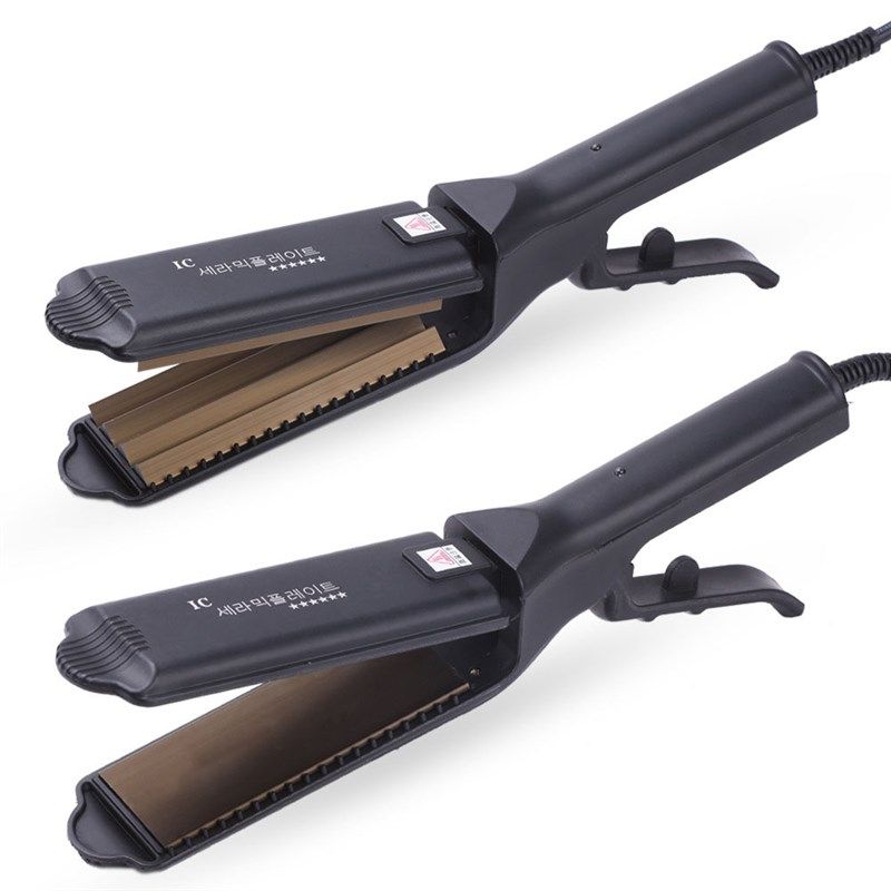 熨板波浪蓬松电i夹板直发器理发店专业离子烫头发拉直内扣刘海玉