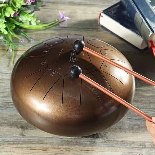 古铜色10寸11音空灵鼓钢舌色空鼓初学者手碟忘无玄忧鼓空鼓音舌