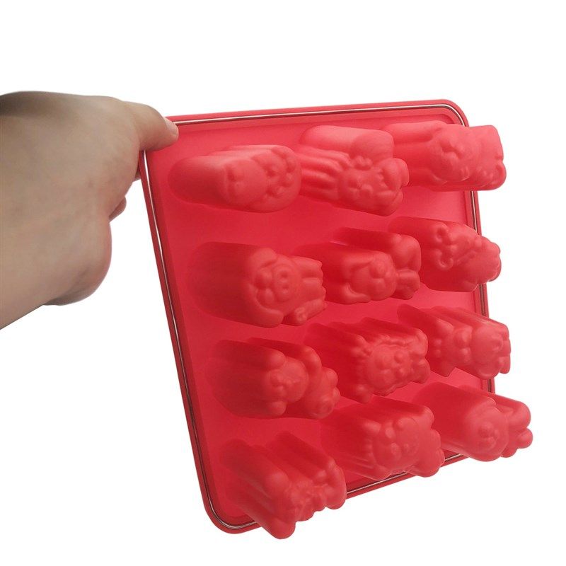 卡通动物十二12连孔生x肖硅胶冰格冰棍冰棒雪糕模具