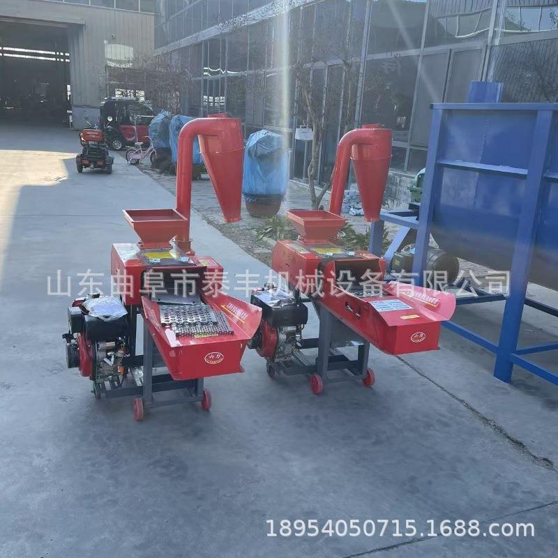 出口玉米秸秆碎草机干湿青草粉碎机自动进料铡草揉丝粉碎一体机