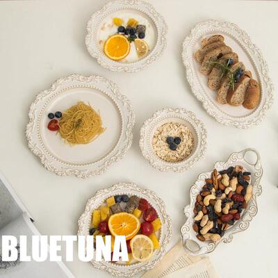 欧式ins风法风覆古窑变陶瓷餐盘餐具宫廷风浮雕西餐盘圆形牛排盘