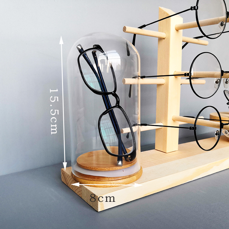高档实木眼镜展示架墨镜太阳镜展柜陈列装饰道具创意眼镜摆台玻璃