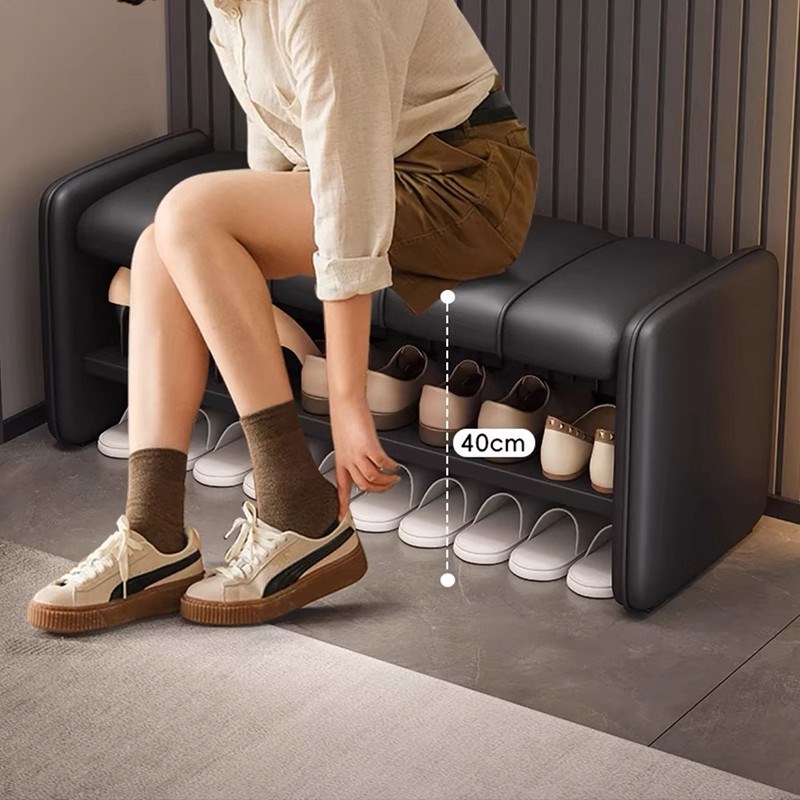 入户门换鞋凳高级感轻奢可坐长条穿鞋凳坐凳实木鞋架门口家用鞋柜