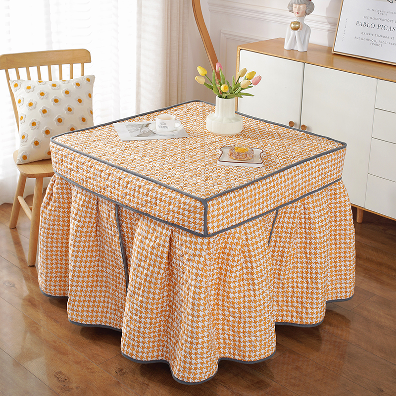 新款可揭盖烤火桌罩电暖炉茶几取暖桌布罩套加厚电炉罩正方形罩子