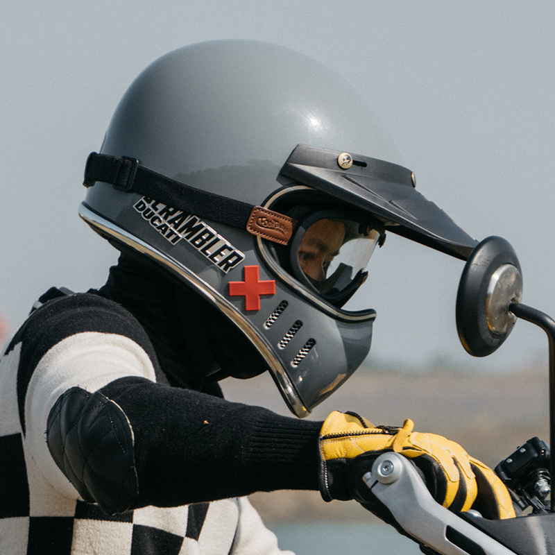 福禄车库复古机车哈雷摩托通用大框防风镜护目镜可戴眼镜3/4半盔