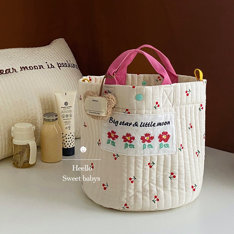 婴儿布袋妈咪包母婴包外出便携式多功能轻便手提包妈妈斜挎水桶包