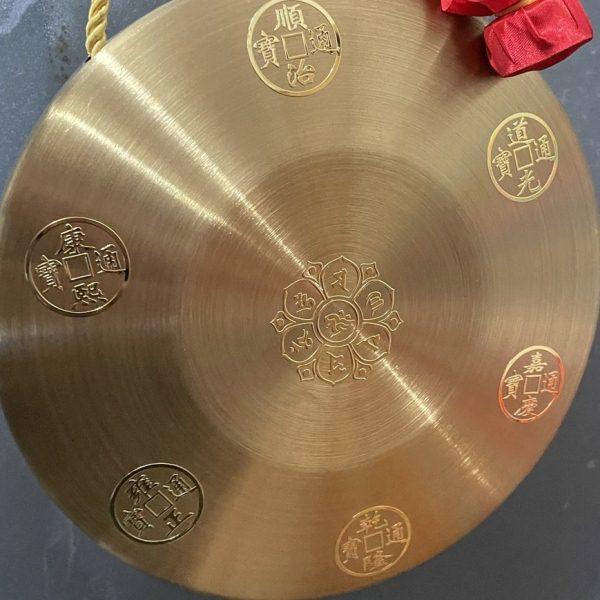 18厘米锣百福挂件摆件铜锣六帝家居15cm礼品吉祥化五黄二黑锣送锤