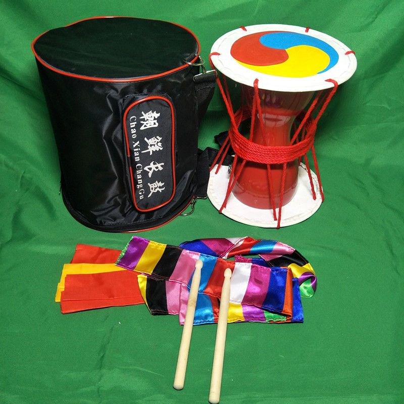 朝鲜鼓 朝d鲜长鼓 舞蹈伴奏演出道具鼓拉绳圆鼓牛皮鼓朝鲜族表演