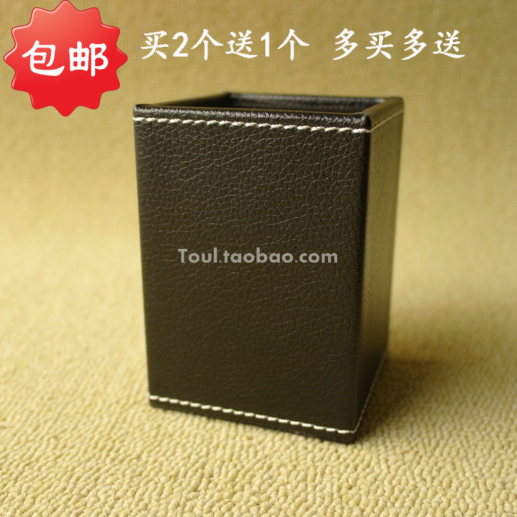 皮革笔筒 时尚 创意 皮t质 桌面收纳笔筒 工艺笔筒  仿皮笔筒