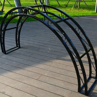 别墅铁艺花架拱门爬藤架庭院门垛月季三角梅支架半拱门头攀爬支架