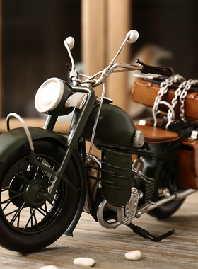 复古老式BM摩托车摆件创意商场橱窗工艺装饰品拍摄道具摆设