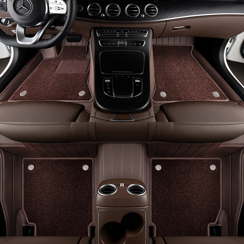 奔驰E300L C260L GLC260L GLE350 GLS450 GLB S级全包围真皮脚垫