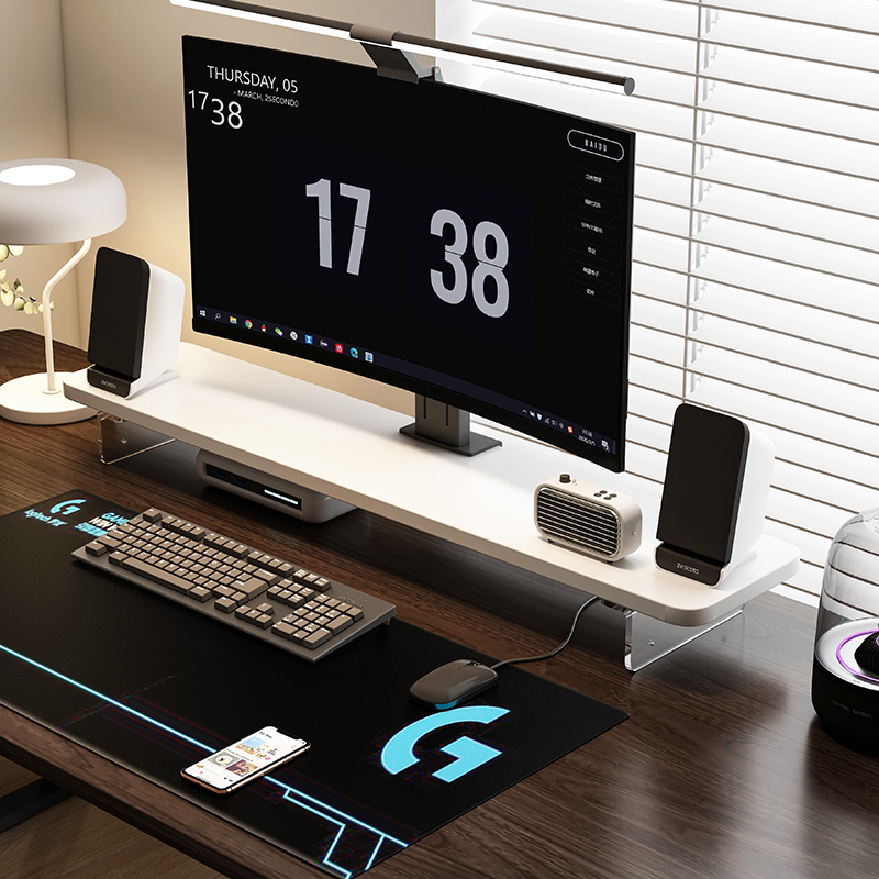 亚克力显示器增高架工位桌面收纳置物架电脑屏幕笔记本支架抬高架