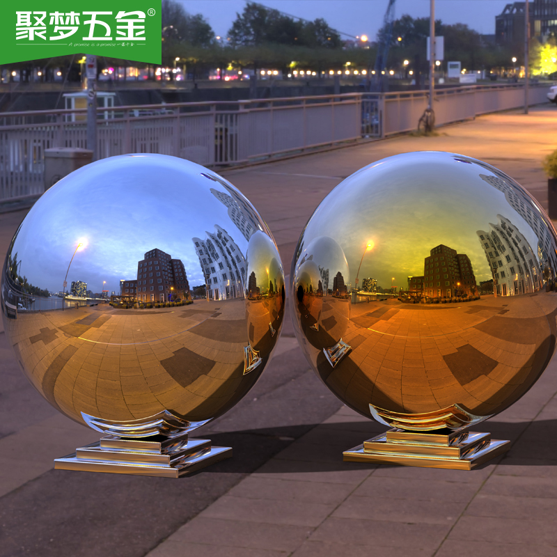 不锈钢带座连体装饰圆球三层1.0厚方座带球大门柱子围墙球托座316