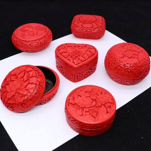 中国风礼品北京漆雕盒子工艺品雕漆首饰盒印泥盒商务外事礼物