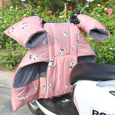 电动摩托车挡风被春秋冬季分体式加绒加厚大防水电瓶车护腿挡风罩