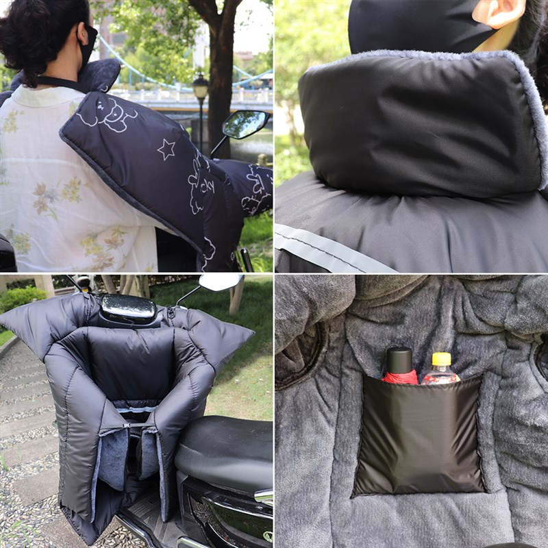 电动车挡风被冬季加绒加厚保暖防水大电瓶踏板摩托车护肩防风罩