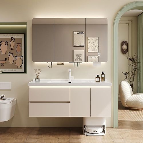 扫地机器人基站收纳浴室柜陶瓷一体盆卫生间洗漱台洗手洗脸盆台盆