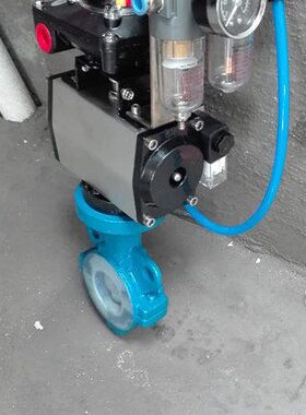 DN50 PN16衬氟气动对夹蝶阀D671F46-16 dn50 80