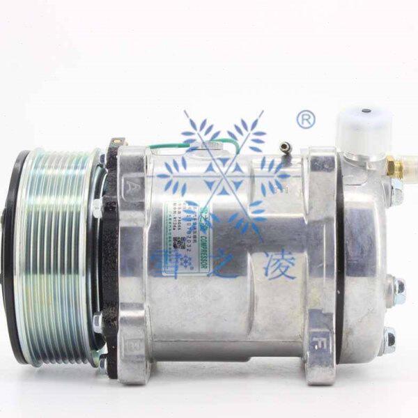 解放JH6自卸车空调压缩机制冷泵适用潍柴WP13/12空调压缩机冷气泵