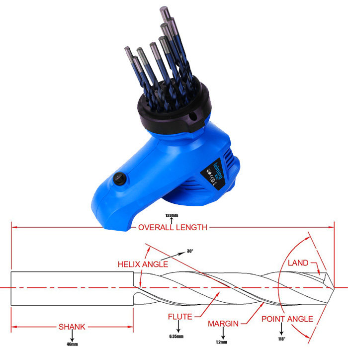 傻瓜式麻花钻快速钻头修磨机 磨钻机 钻头研磨机 便携式磨钻头机