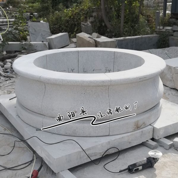 花岗岩石雕树池护栏喷泉水池边户外广场庭院花坛树坑圆形石头围栏