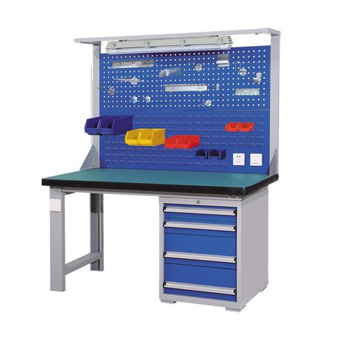 热销重型工作台带落地柜钳工操A作台模具修工作桌重型防静电工作