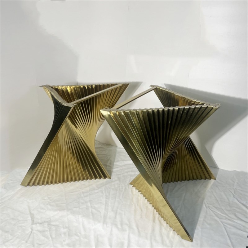 轻奢不锈钢餐桌底座极简岩板支撑架大理石桌脚支架奢石桌腿支架子