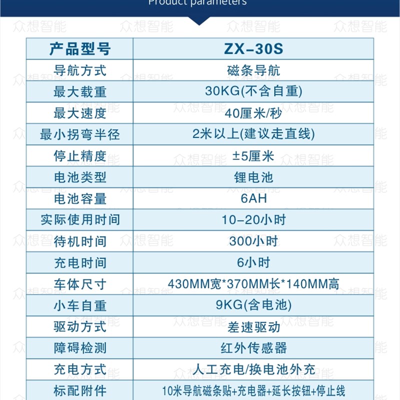 30公斤AB两点双向直线来回背负AGV小车 智能无人搬运车波峰焊治具