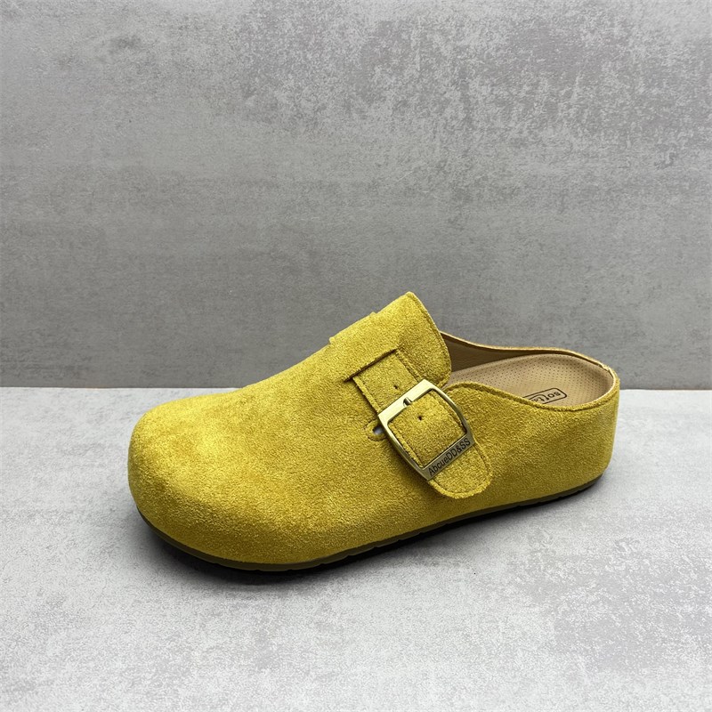 断码处理2025春款女鞋文艺复古外穿一脚蹬增高勃肯鞋无后跟懒人拖