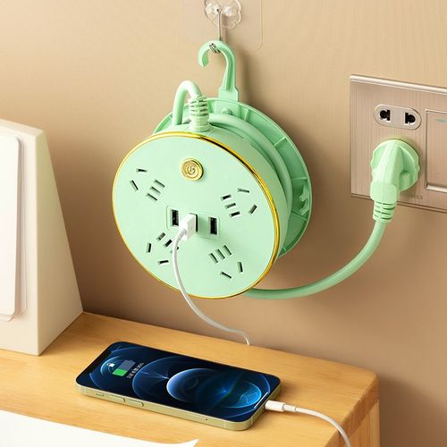 可收纳桌面多功能USB插座面板多孔插排带线接线板插线板长线宿舍