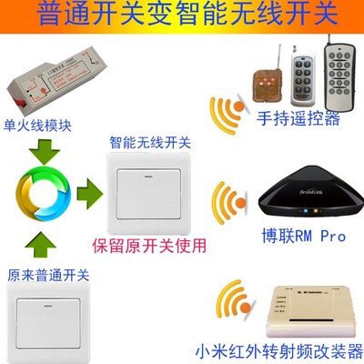 替代LV遥控开关模块单火线智能家居无线接收器双控灯射频315/433M