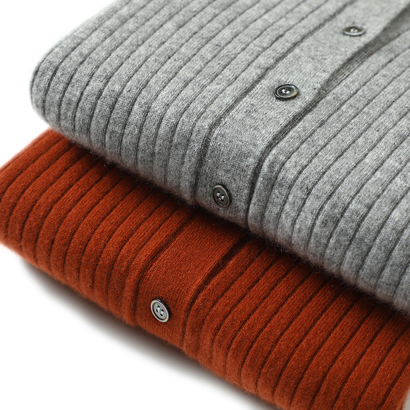 上身那叫好看!翻领羊绒开衫外套女纯喀什米尔羊毛毛衣休闲裤喇叭