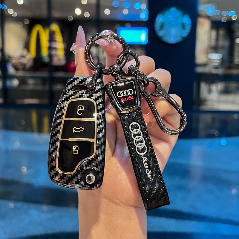 适用奥迪钥匙套A3/Q3/Q2L/S3/Q7/A1汽车折叠钥匙包扣保护壳