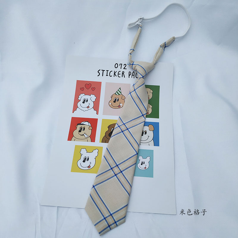 HOW学院风格子西装面料懒人免打结衬衣领带男女搭配装饰潮JK制服