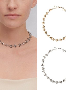 法式小众justine秋冬款个性绳索金属链条简约短项链女百搭锁骨链