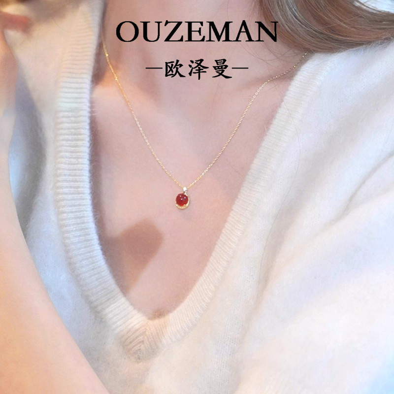 【官方推荐】红色玛瑙轻奢锁骨链