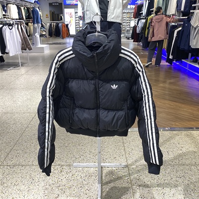 阿迪达斯女立领保暖运动棉服