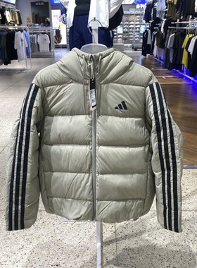 秋ADIDAS阿迪达斯ESS 3S P D HD J男款连帽羽绒服保暖外套KH3989