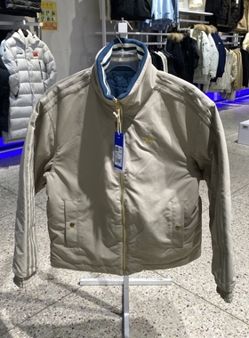 正品Adidas阿迪达斯三叶草男马年新年款立领双面穿休闲棉服KT0640